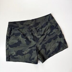 Old Navy Active Women XL Camo Print StretchTech Athletic Shorts Zip Pocket